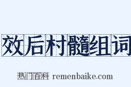 效后村髓组词是什么意思的图片